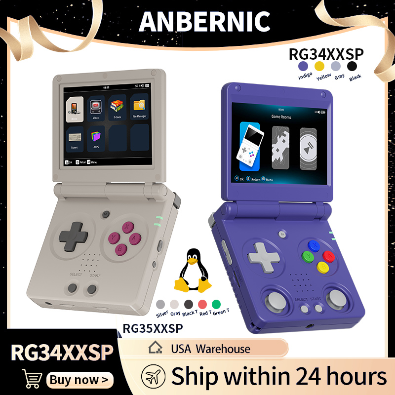 Retro Gaming Emulator Console - Anbernic RG34XXSP RG35XXSP Konsol Game Genggam