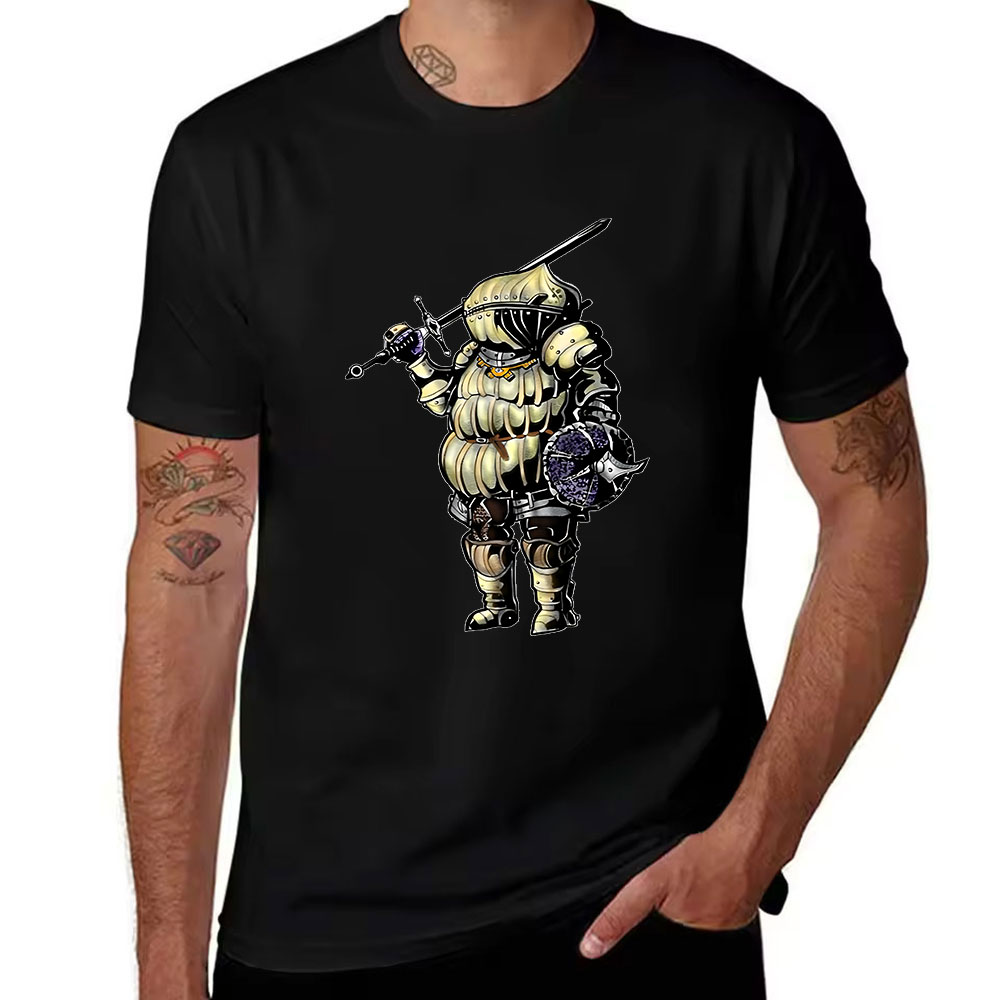 Retro Knight Gaming - Kaos Katun Lengan Pendek Pria dengan