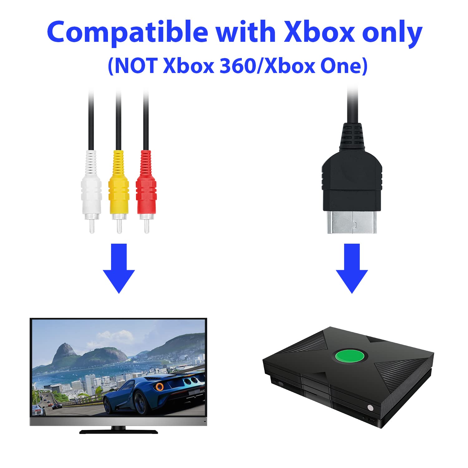 Retro Gaming Xbox One - Koneksi Kabel AV Asli Xbox Komposit