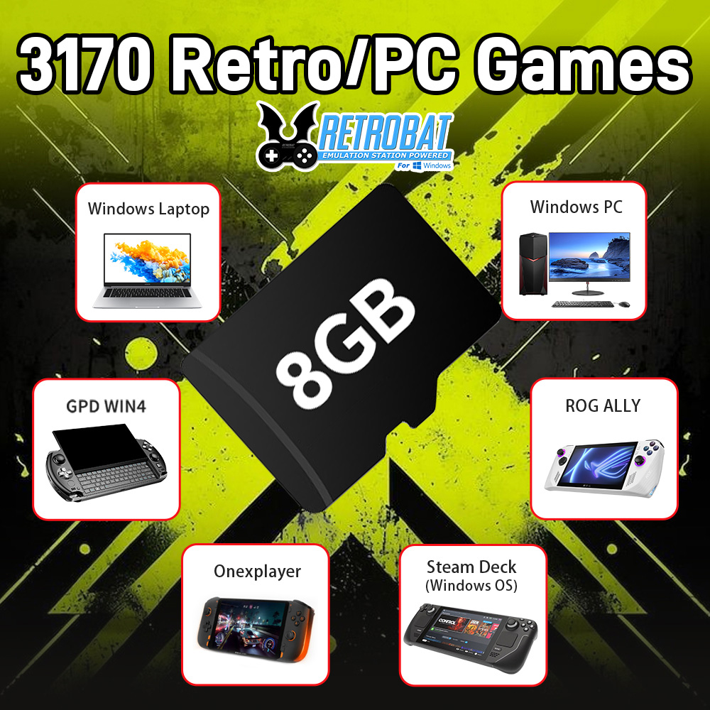 Retro Gaming Emulator Console - Kartu TF Game 8GB dengan 3170