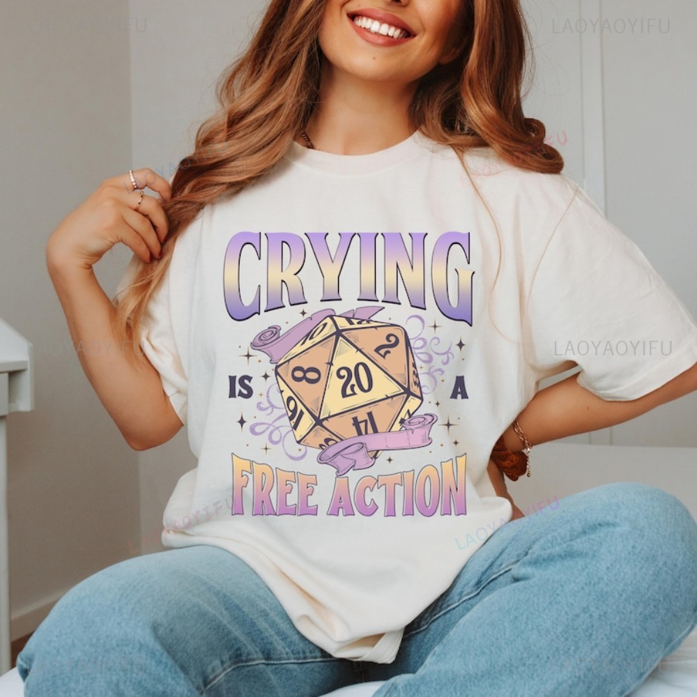 Kaos Lucu DnD Crying Is A Free - Retro Gaming Expo ulasan dan harga