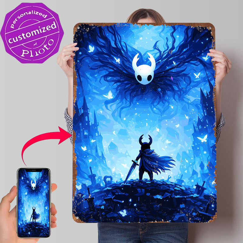 Poster Logam Hollow Knight Con - Retro Knight Gaming ulasan dan harga