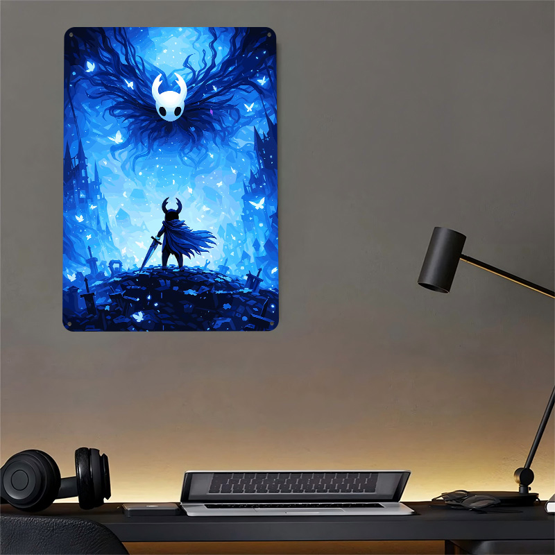 Poster Logam Hollow Knight Con - Retro Knight Gaming ulasan dan harga