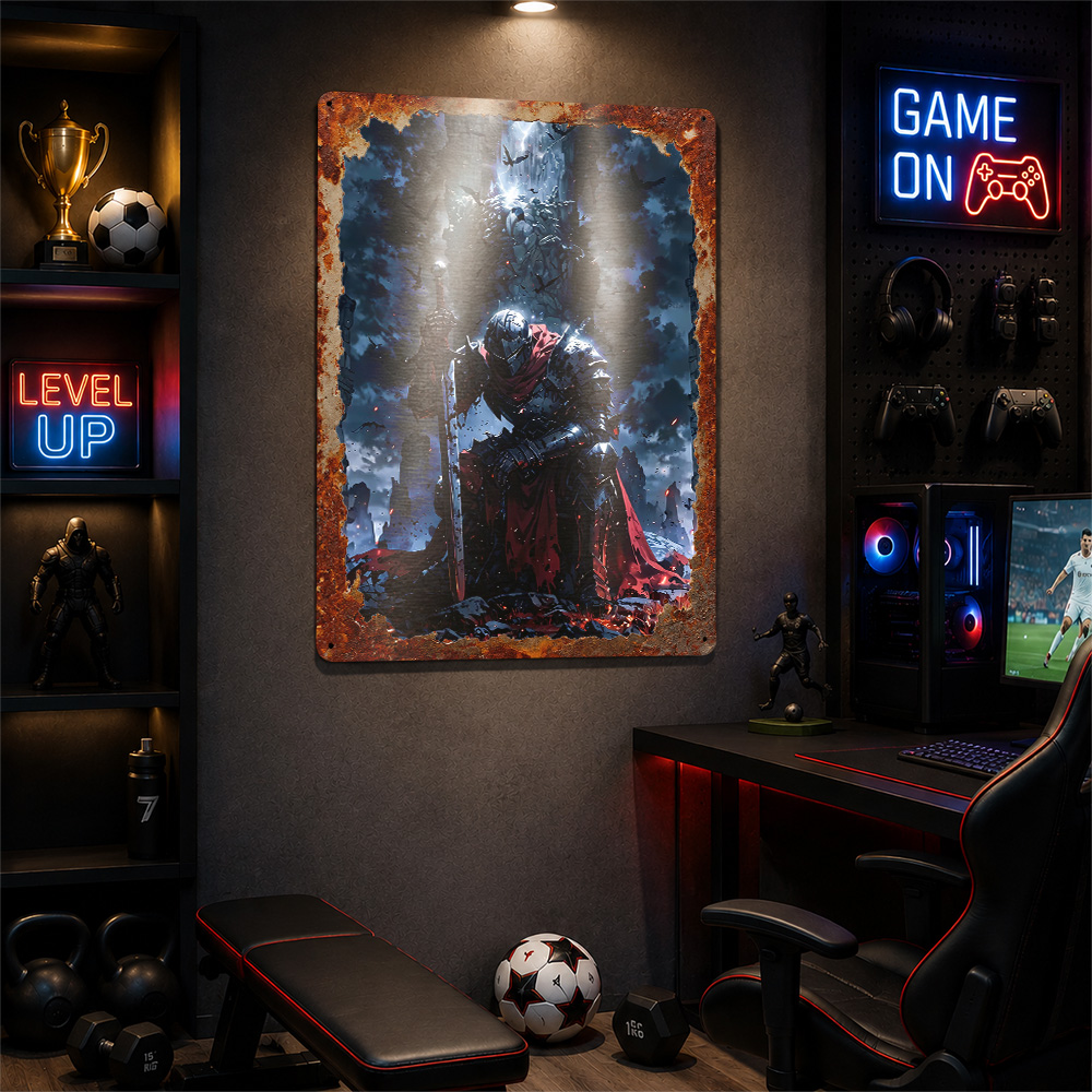 Poster Seni Dinding Game Kneel - Retro Knight Gaming ulasan dan harga