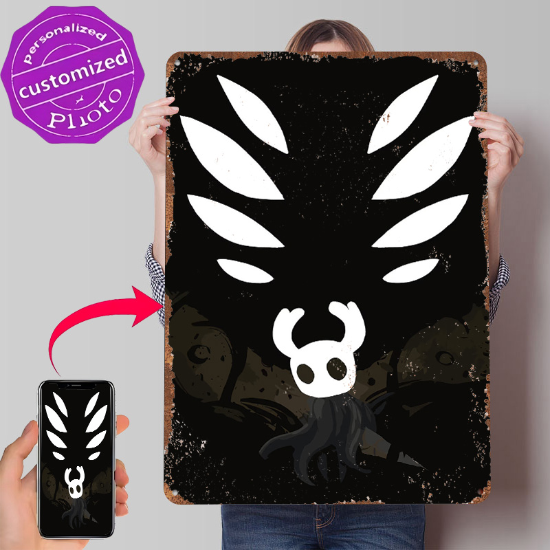 Poster Logam Hollow Knight Sen - Retro Knight Gaming ulasan dan harga